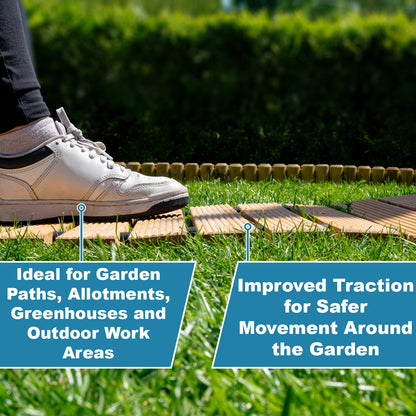 Woodside 16ft Roll Out Garden Walkway – Foldable Fir Wood Garden Pathway for Lawns & Gravel