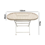 Woodside Ostend Oval Folding Metal Garden Patio Dining Table Outdoor Furniture