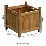 Woodside Stanfield Square Wooden Planter, Pack of 2