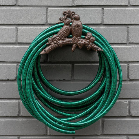 Woodside Cast Iron Wall Mounted Garden Water Hose Reel Holder Hanger Hook