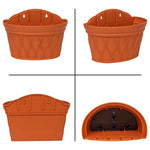 Woodside Plastic Hanging Semi Circle Wall Planters/Flower Window Boxes, Pack of 3