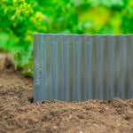 Woodside Galvanised Steel Lawn/Path Border Edging Flexible Fence Rolls - 3 Pack - 15m Total Length