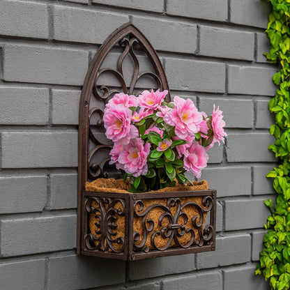 Woodside Cast Iron Wall Mounted Hanging Garden Planter Basket with Coco Liner