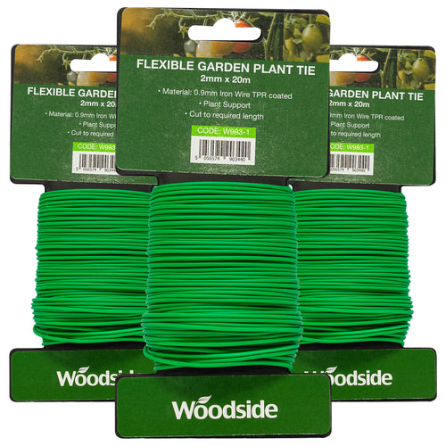 Woodside Flexible Garden Plant Twist Tie, PVC Coated Craft Iron Wire – 3 Pack