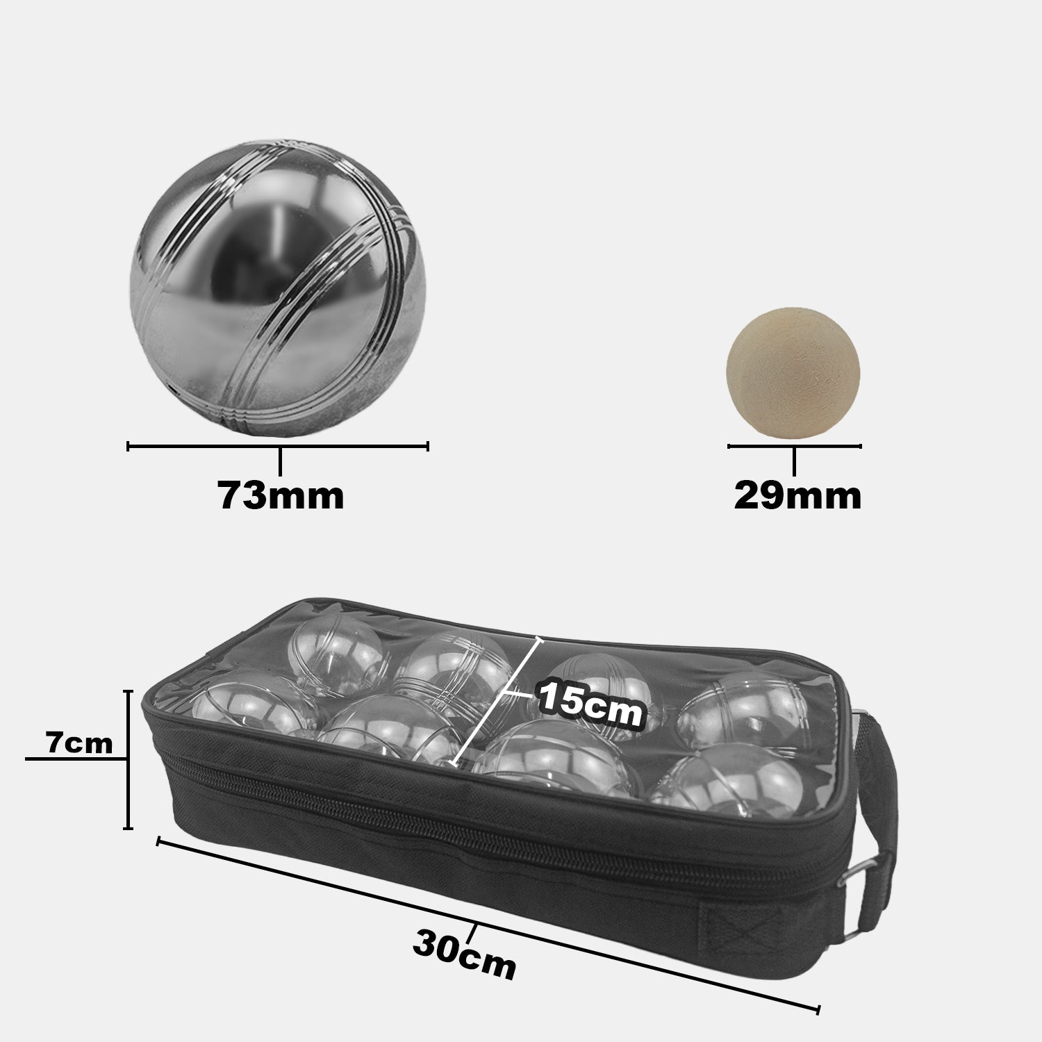 Woodside 8pc French Boules Garden Game Set with Carry Case – Outdoor Family Game