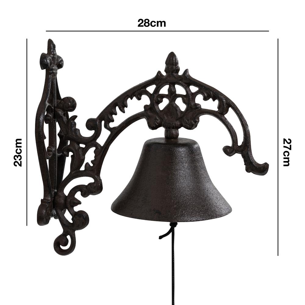 Woodside Cast Iron Wall Mounted Doorbell Vintage/Antique Design for Garden & Home