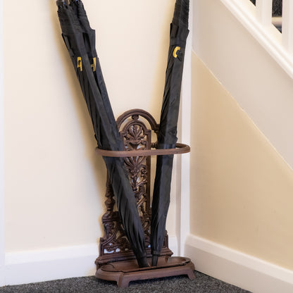 Woodside Ornate Vintage Cast Iron Umbrella/Walking Stick Stand