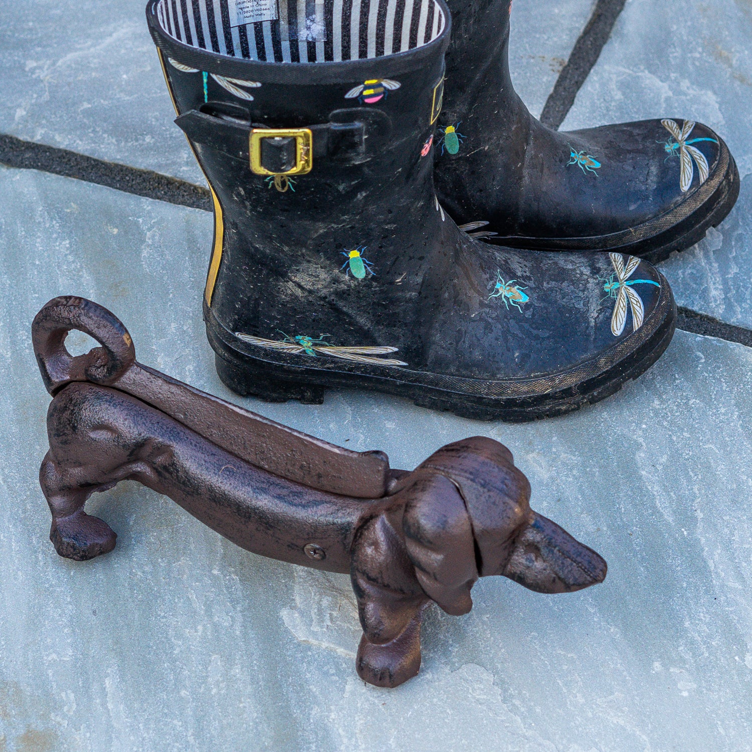 Woodside Outdoor Garden Cast Iron Boot/Welly Novelty Sausage Dog Mud Scraper