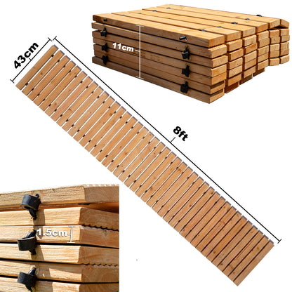 Woodside 16ft Roll Out Garden Walkway – Foldable Fir Wood Garden Pathway for Lawns & Gravel