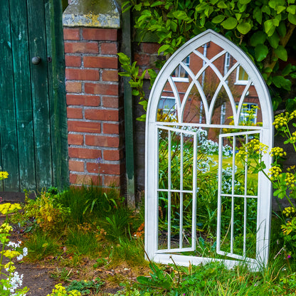 Woodside Truro XL Decorative Arched Outdoor Garden Mirror, W: 64cm x H: 117.5cm