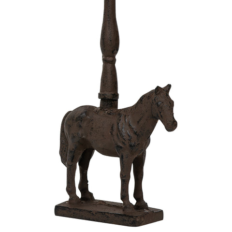 Woodside Heavy Duty Cast Iron Decorative Horse Shaped Door Stop with Handle, Doorstopper/Jammer