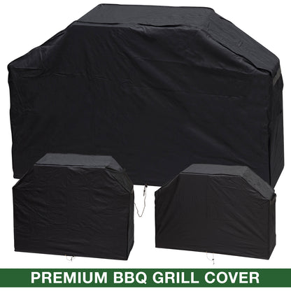 Woodside Black Premium Waterproof Garden Barbecue/BBQ Grill Cover