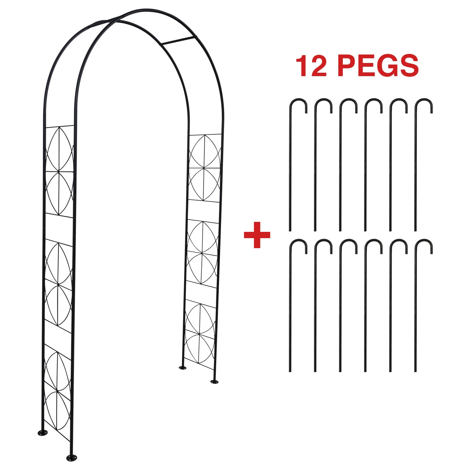 Woodside Blackpool Metal Garden Arch, Traditional Decorative Archway for Paths/Entrances