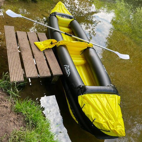 Inflatable Kayak Blow Up Two Person Canoe With Paddle Water Sports