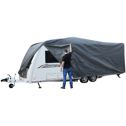 Andes Heavy Duty Deluxe Breathable Waterproof Caravan Cover All Sizes 12 - 25FT