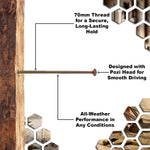 Woodside M6 x 150mm Long Wood Screws 100 Pack – Heavy Duty Galvanised Pozi Timber Fixings