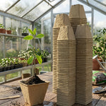 Woodside 160 Pack 8cm Compostable Paper Plant Pots – Eco Friendly Biodegradable Seedling Growing Pots