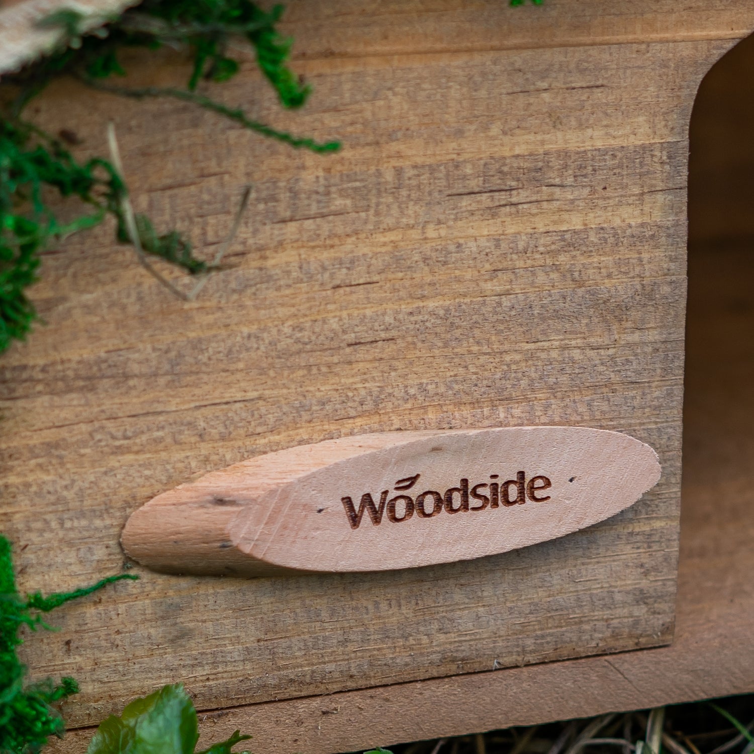 Woodside Hedgehog House & Hibernation Shelter with Bark Roof, Predator Proof Outdoor Habitat