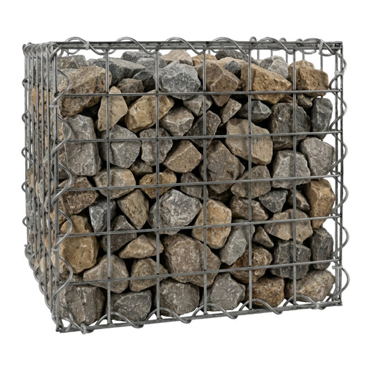 Woodside Heavy Duty Gabion Basket Garden Mesh Wire Cage 30 x 30 x 30cm Galvanised Steel Landscaping Basket