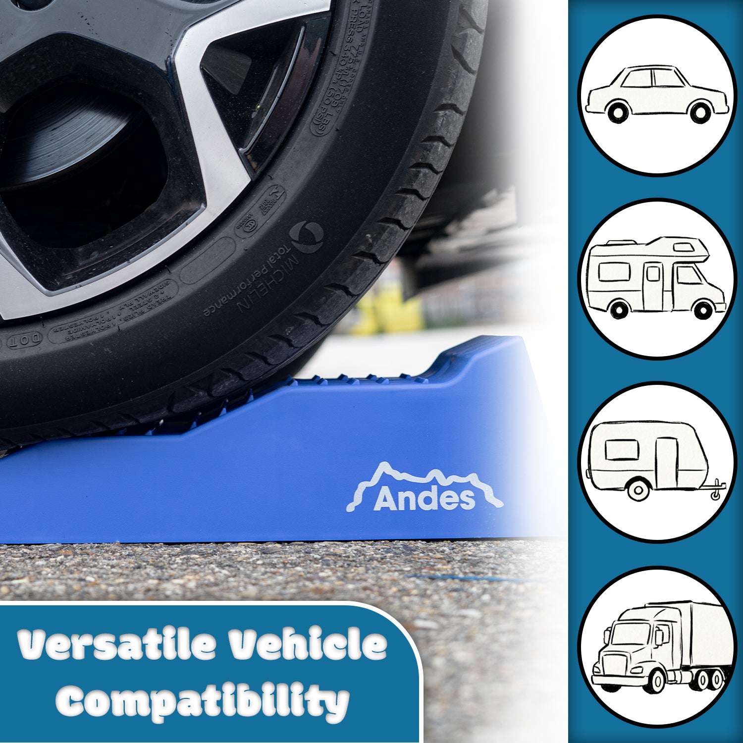 Andes Caravan Levelling Ramp 2 Pack – Heavy Duty 5 Ton Levellers for Caravans, Campervans & Motorhomes