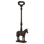 Woodside Heavy Duty Cast Iron Decorative Horse Shaped Door Stop with Handle, Doorstopper/Jammer