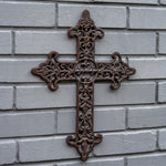 Woodside Cast Iron Home/Garden Cross Wall Mounted Decoration, Indoor/Outdoor