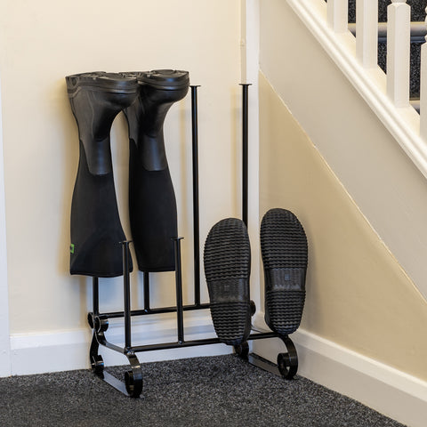 Woodside Steel Wellington Boot Rack/Walking Boot Storage Stand, Indoor & Outdoor