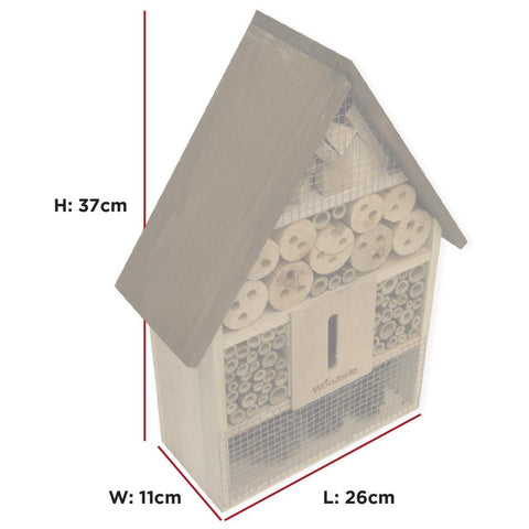 Woodside Wooden Insect Bee House Natural Wood Bug Hotel Shelter Garden Nest Box