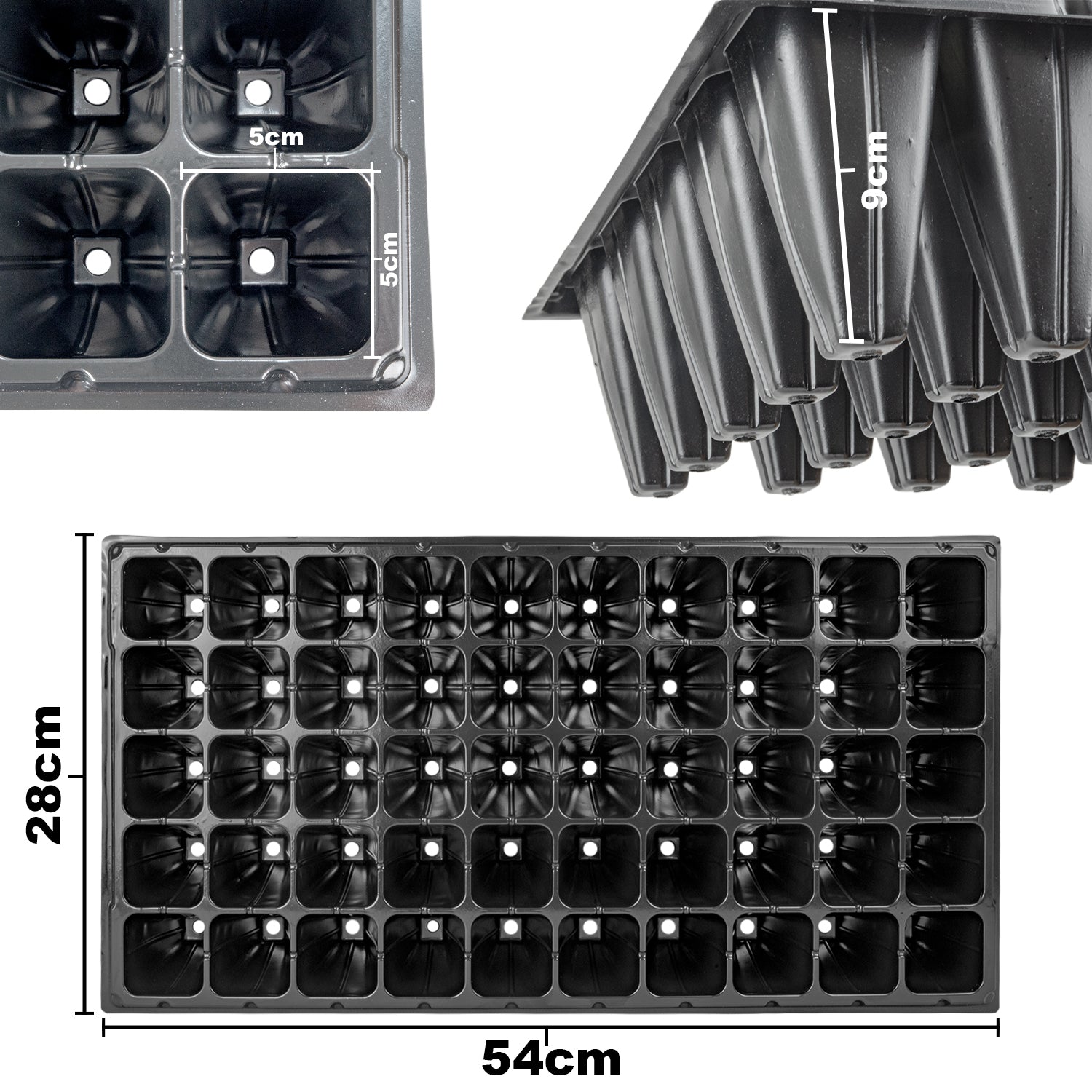 Woodside 50 Cell Root Trainer Seed Trays 12 Pack | Durable Reusable Seedling Growing & Propagation Trays