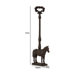 Woodside Heavy Duty Cast Iron Decorative Horse Shaped Door Stop with Handle, Doorstopper/Jammer