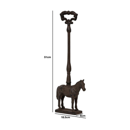 Woodside Heavy Duty Cast Iron Decorative Horse Shaped Door Stop with Handle, Doorstopper/Jammer