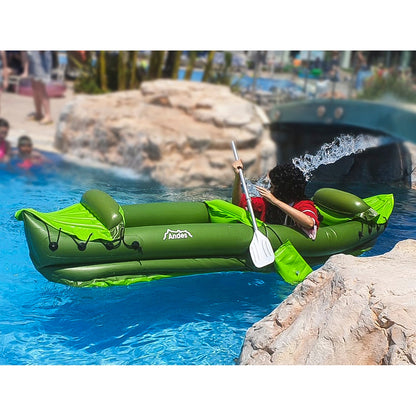 Inflatable Kayak Blow Up Two Person Canoe With Paddle Water Sports