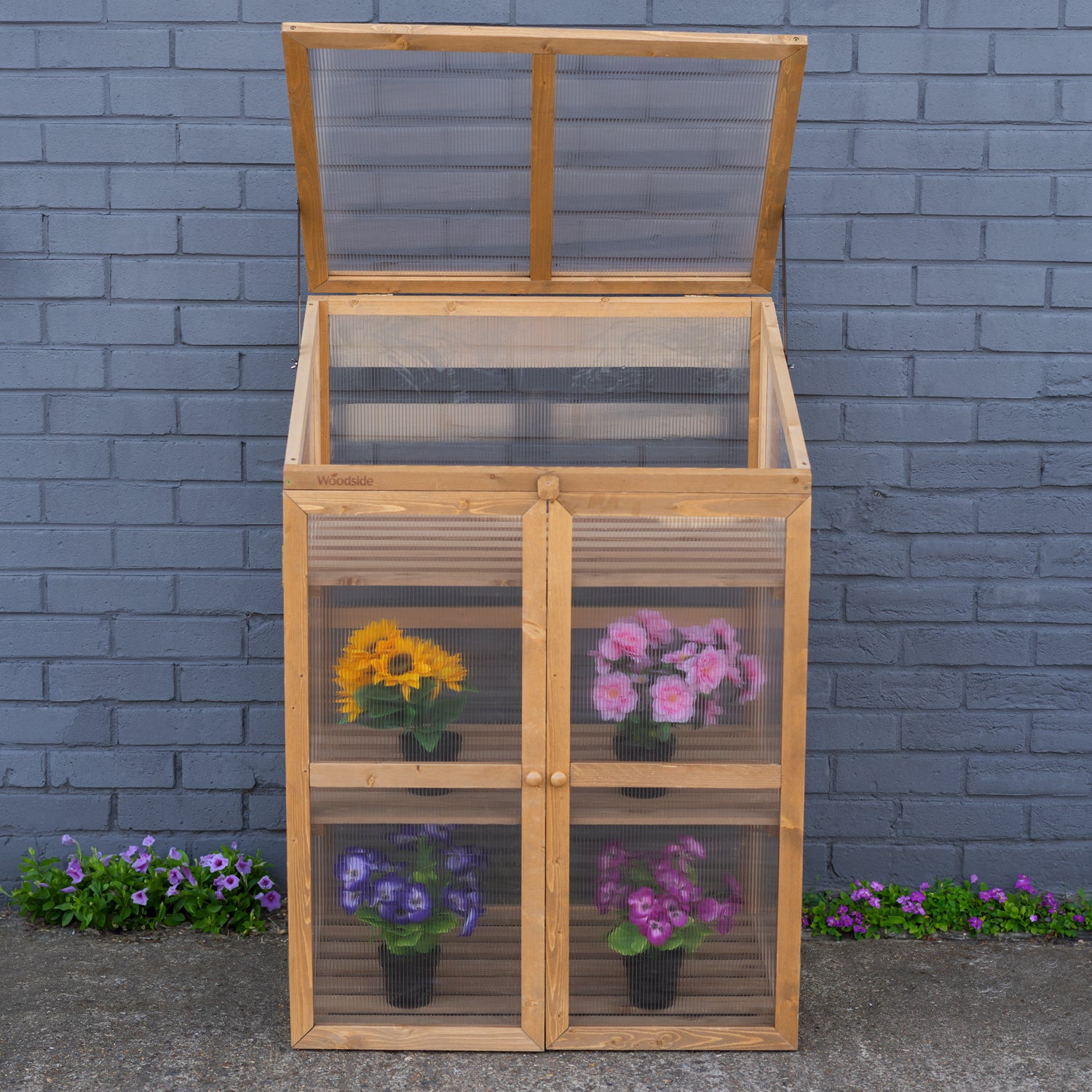 Woodside Outdoor Wooden Plant Flower Vegetable Cold Frame Cupboard Growhouse