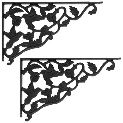 Woodside Heavy Duty Cast Iron Decorative Wall Mounted Shelf Brackets x 2