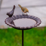 Woodside Cast Iron Decorative Garden Birth Bath Water Bowl/Feeding Tray Dish