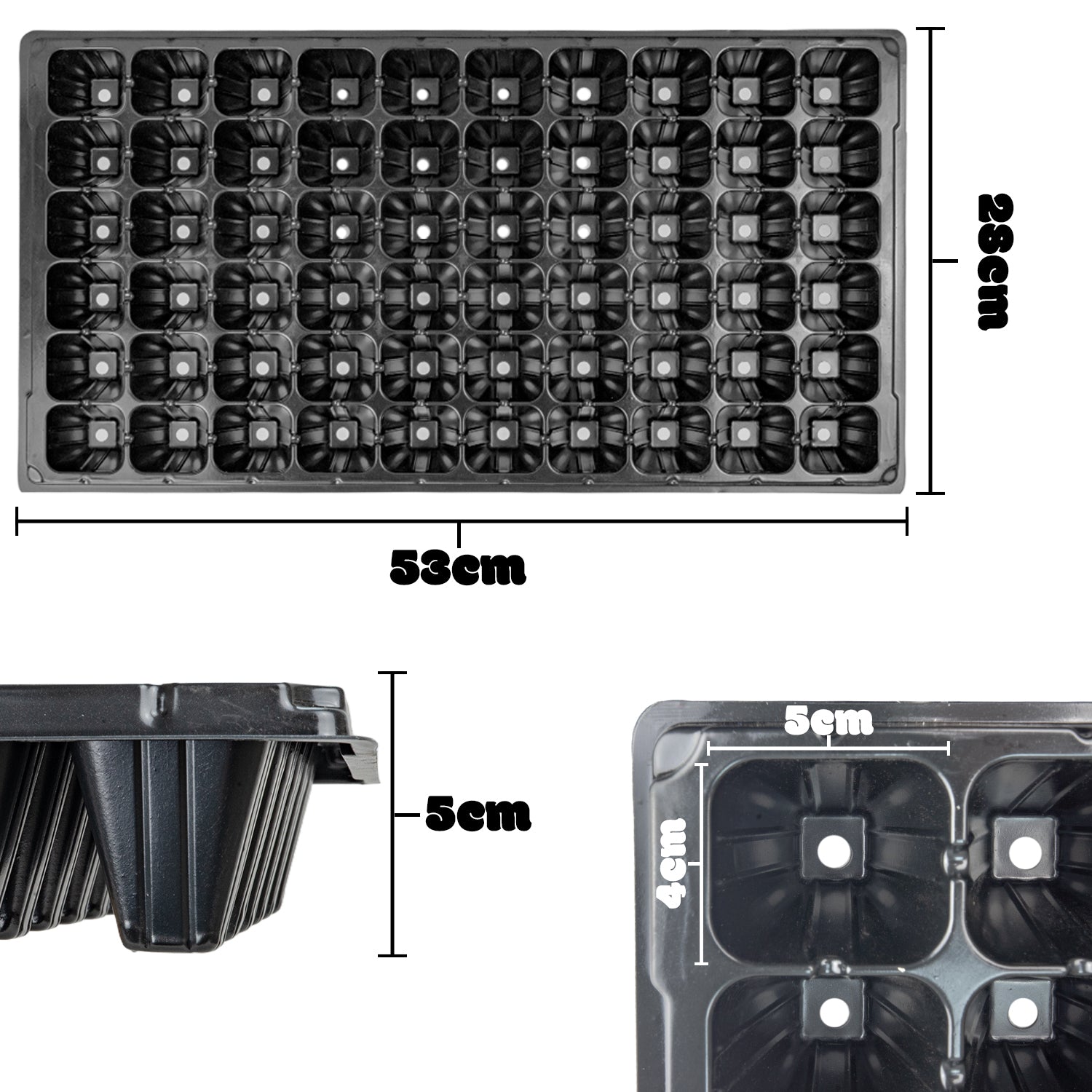 Woodside 60 Cell Root Trainer Seed Trays 24 Pack | Durable Reusable Seedling Growing & Propagation Trays