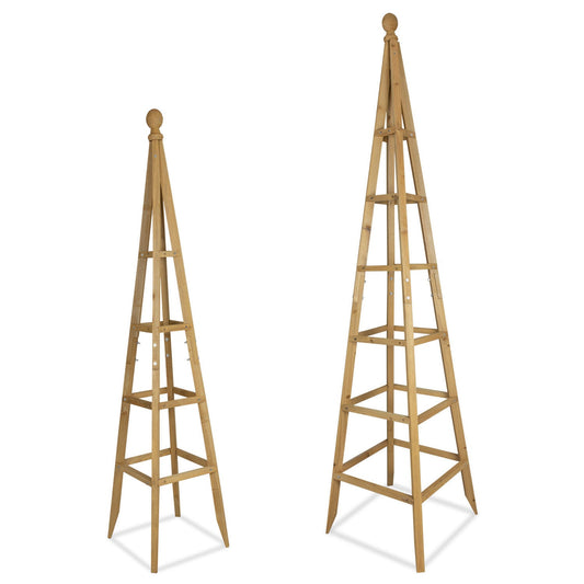 Woodside Wooden Garden Obelisk Pyramid Plant Support Trellis Climbing Frame