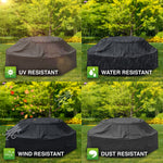 Woodside Black Waterproof Outdoor 8 Seater Round Picnic Table Cover