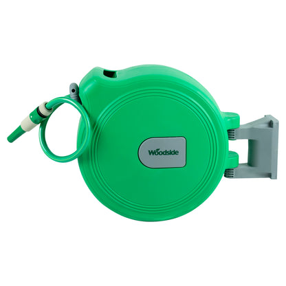 Woodside 30m Auto Rewind Retractable Wall Mounted Garden Hose Reel