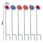 Woodside Pink & Purple Ornamental Metal Garden Daisy Flower Stakes, Pack of 6