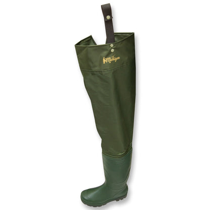 Michigan Nylon Waterproof Fly Coarse Fishing Hip Waders Sizes 6 - 12 Thigh Boots