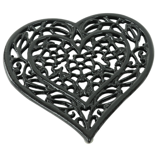 Woodside Decorative Kitchen/Dining Table Heart Shaped Vintage Cast Iron Trivet