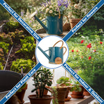 Woodside 9L Teal Metal Watering Can – Heavy Duty Garden Watering Can with Detachable Rose