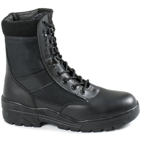 Nitehawk Army/Military Patrol Black Leather Combat Boots Outdoor Cadet Security