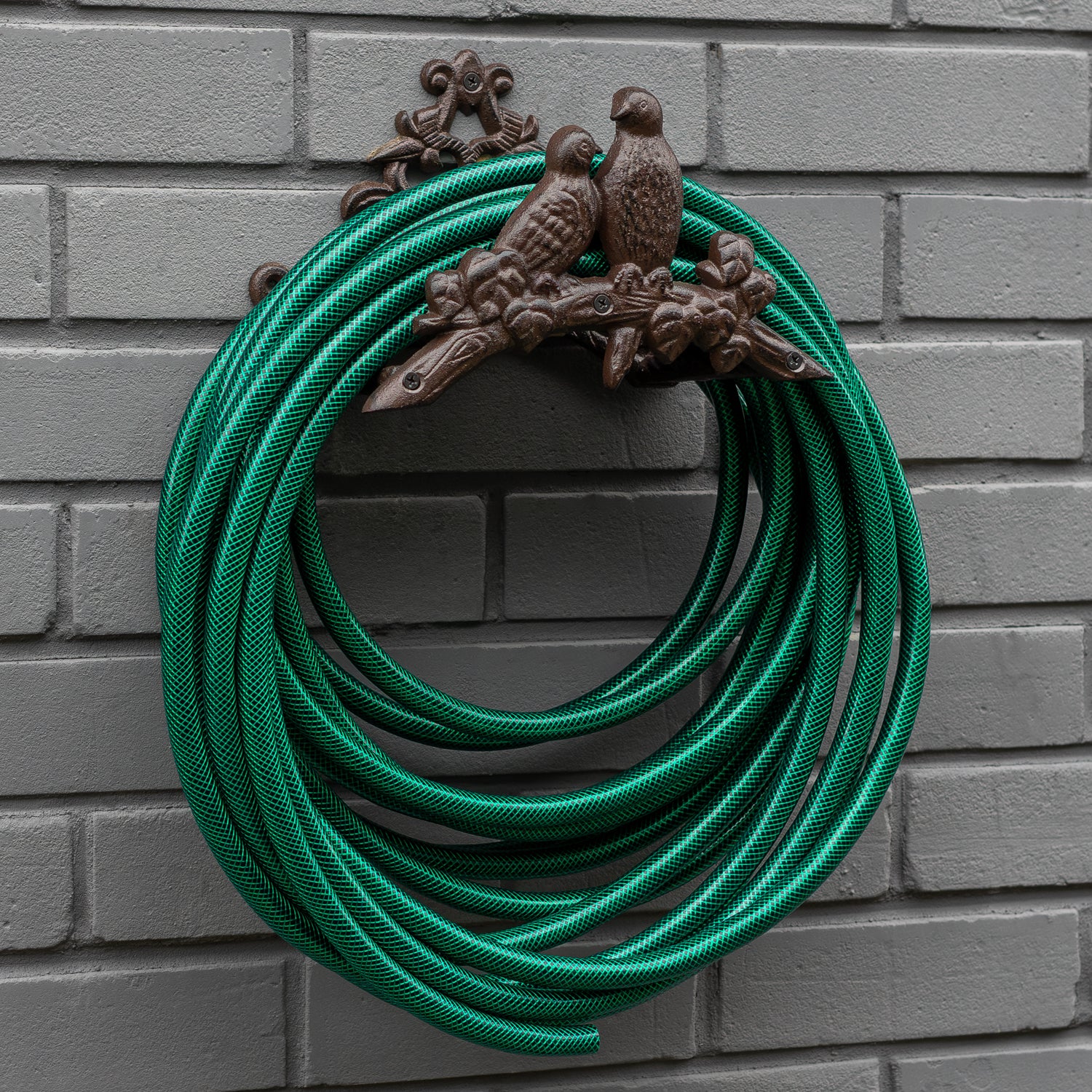 Woodside Cast Iron Wall Mounted Garden Water Hose Reel Holder Hanger Hook