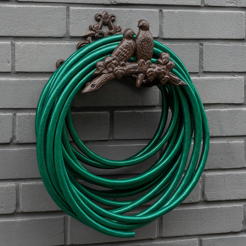 Woodside Cast Iron Wall Mounted Garden Water Hose Reel Holder Hanger Hook