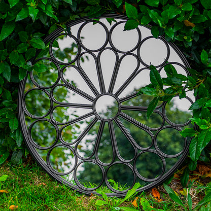 Woodside Ryton Decorative Round Outdoor Garden Mirror, Dia: 60cm