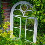 Woodside Acton Large Decorative Arched Outdoor Garden Mirror, 66.5cm x 97.5cm