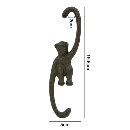 Woodside Cast Iron Decorative Indoor/Outdoor Garden Monkey Bird Feeder S Hooks Pack of 2