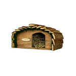 Wooden Hedgehog House with Bark Roof & Natural Straw Nesting Material – Complete Garden Wildlife Kit